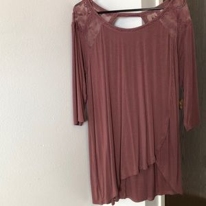 Mauve Key-hole Shirt